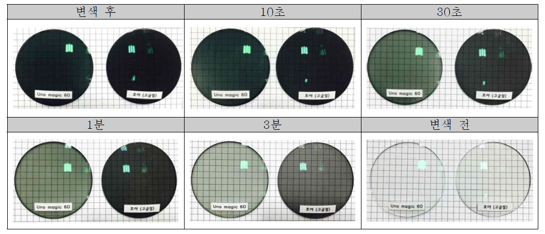 UNO-Magic 60, 호야 1.60 Gray Lens 육안 평가