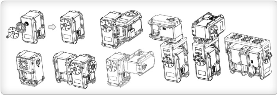 로보티즈(대한민국)의 구동모듈의 결합 형태