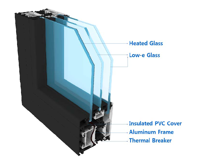 발열유리창호용 복합소재 시스템 창호