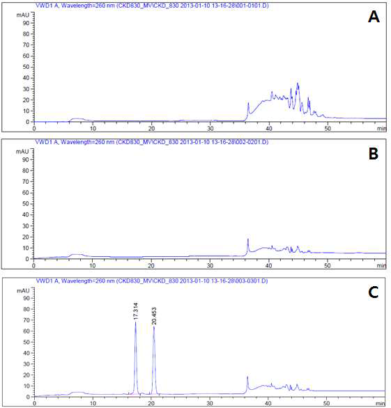 RP-HPLC 분석법을 통한 특이성 검증