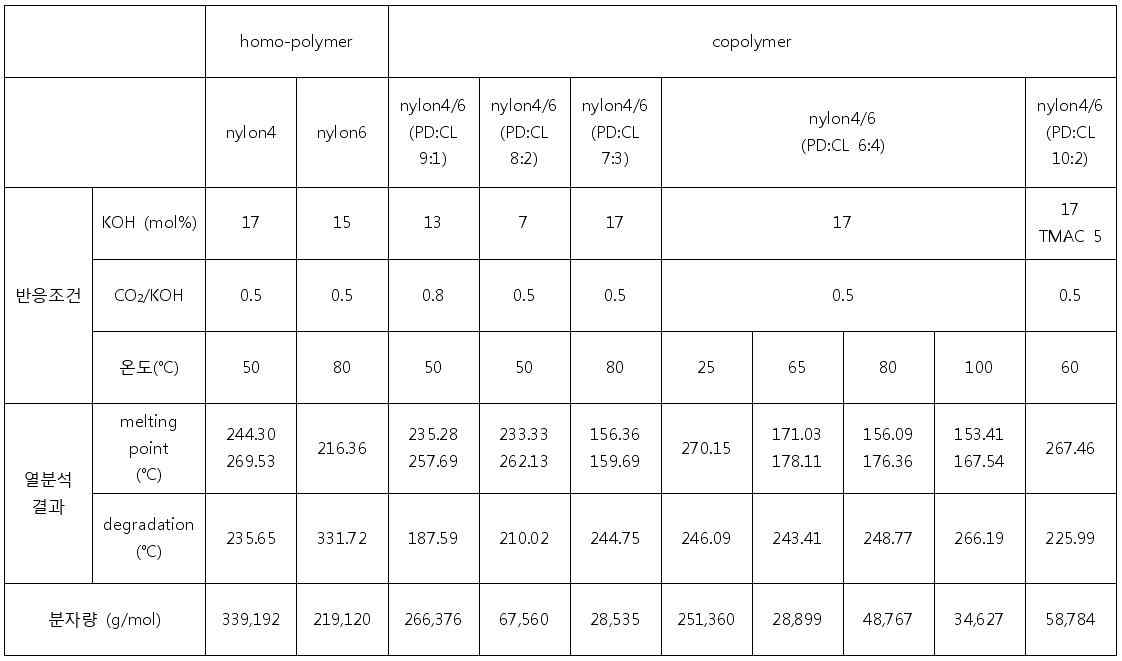 나일론 공중합체 제조조건의 최적화