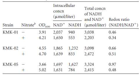 NaNO3 첨가에 따른 redox ratio 와 성장 변화