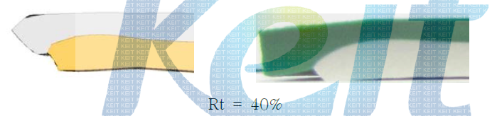 FEM(왼쪽)과 물리적 모델링(오른쪽)에 의한 후단부 형태( Tir = 1.0, Vr = 1.0)