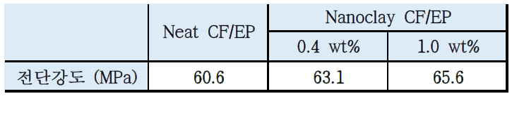 Nanoclay가 보강된 복합소재의 전단강도