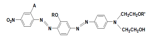 Disazo계 형광 및 인광흡수제 화학구조
