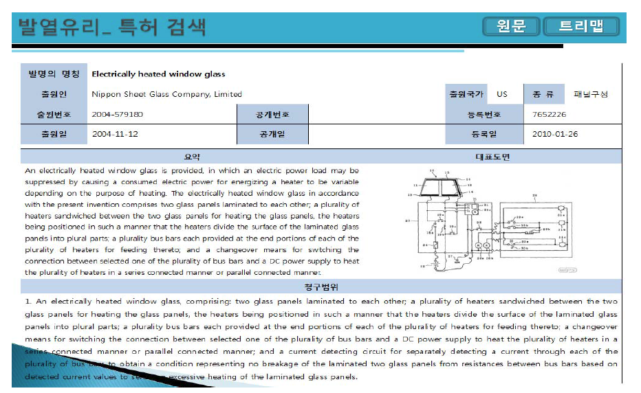 핵심특허 US 7652226가 포함된 요지리스트