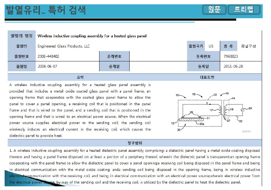 핵심특허 US 7968823이 포함된 요지리스트