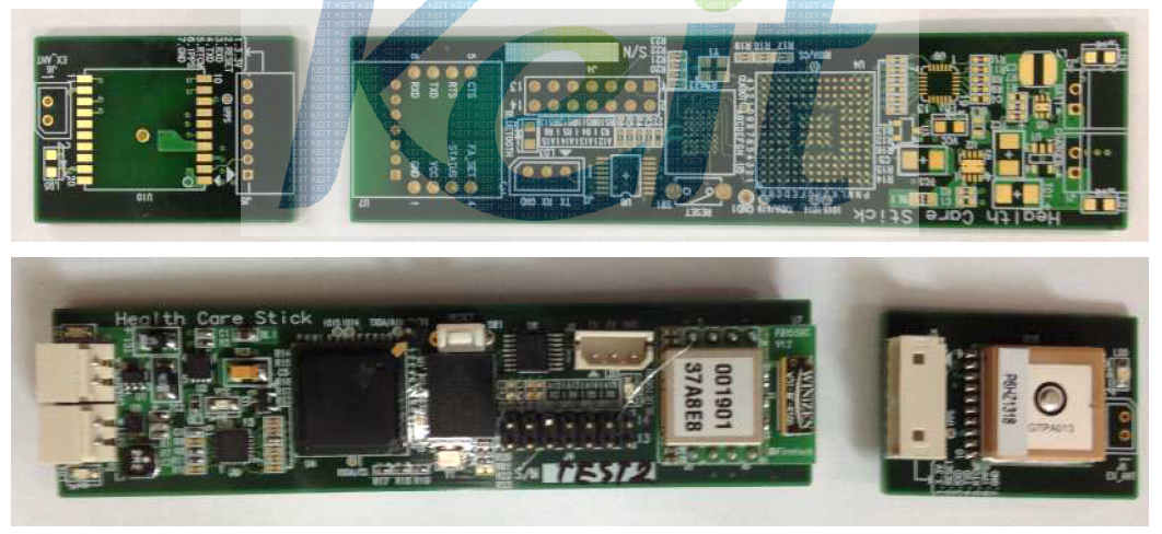 조립 전의 PCB(상), 조립된 PCB(하)