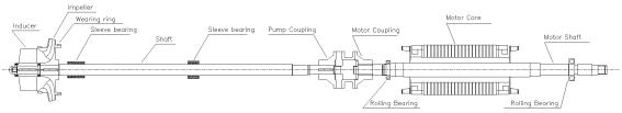 실기 수직펌프/모터 로터 시스템의 layout