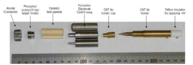 제작된 초소형 X-선 튜브의 전자빔 광학계 테스트 부품