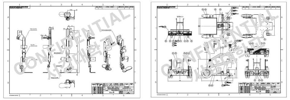 외골격 및 휠체어부 설계도면