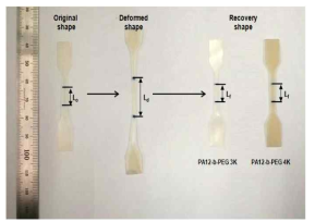 PA12-b-PEG 3k와 PA12-b-PEG 4k의 형상기억특성
