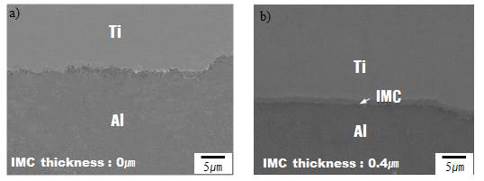 Al/Ti 계면의 금속간 화합물 생성 여부 확인