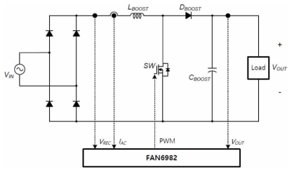 부스트 PFC 컨버터 회로 다이어그램