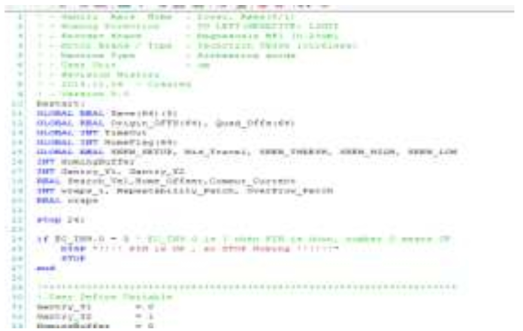 ACSPL+ 을 이용하여 제작된 XY stage buffer script file