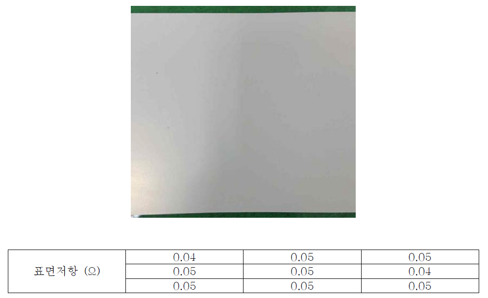 300nm 증착 샘플 및 표면 저항