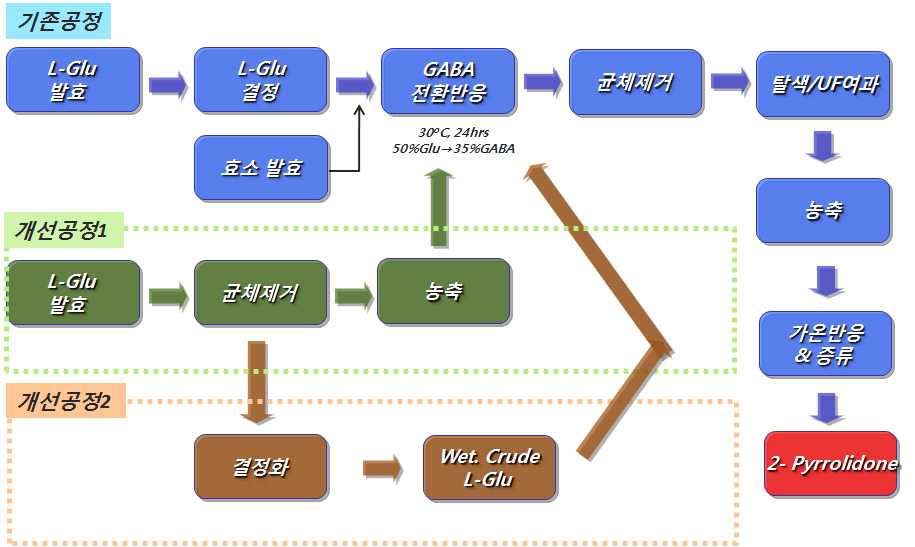 연속공정 이용 GABA전환공정 도식