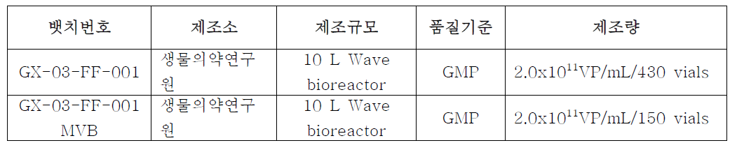 GMP 임상시료 제조