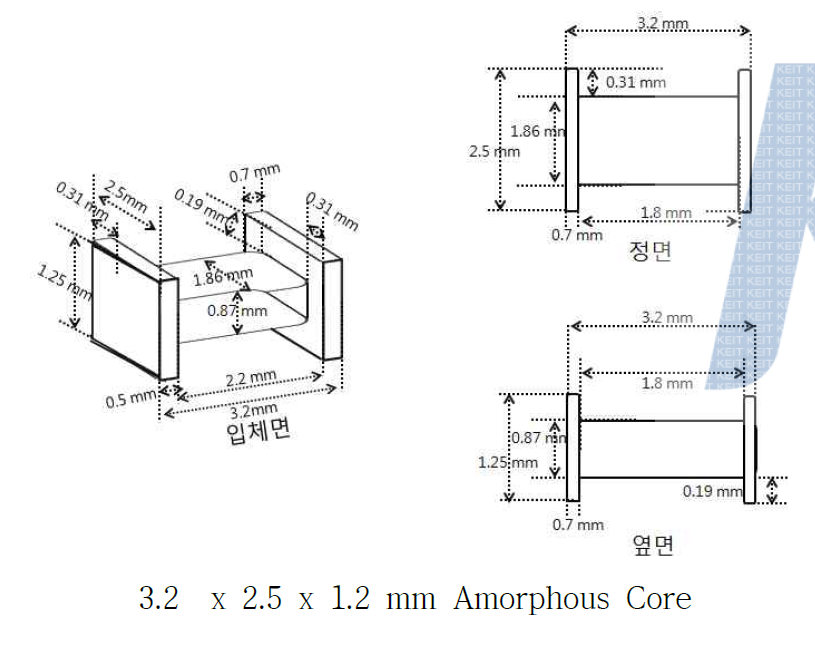 Drawing of the sample