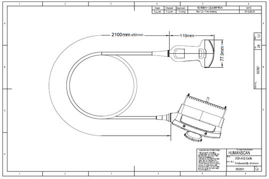 192ch convex array probe 시제품 도면