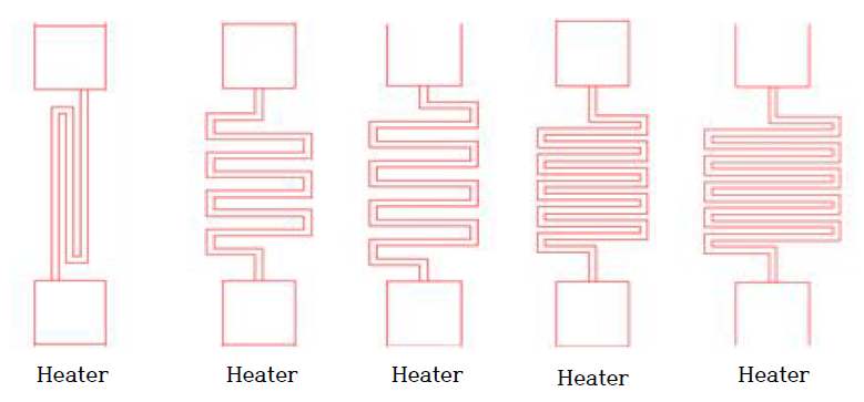 유량센서 히터(Heater)부 형상