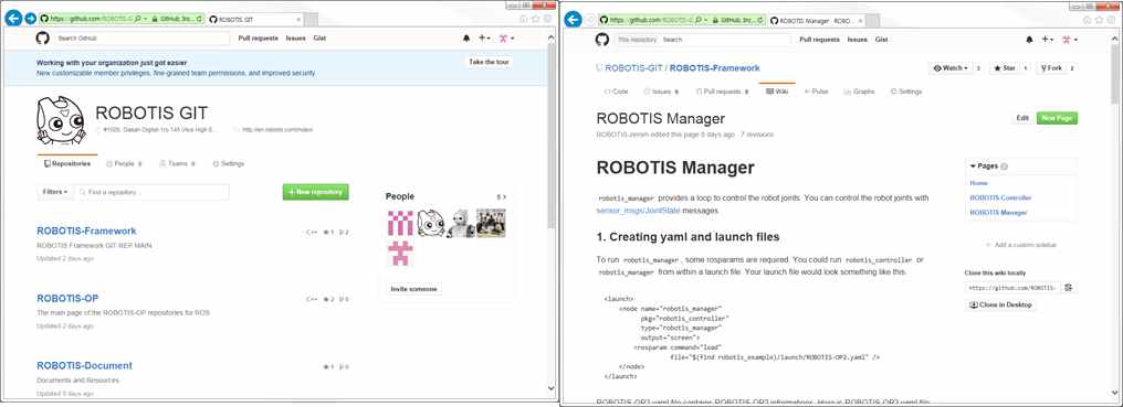 공개된 ROS 기반 디바이스 억세스 API 및 소프트웨어 프레임워크