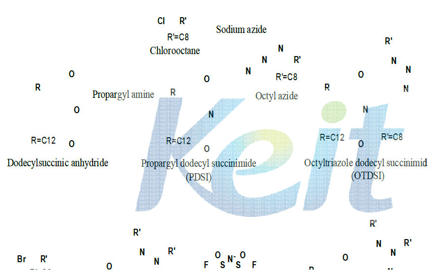 Succinimide type의 신규 triazole계 이온성액체(DSIDOT-Tf2N) 합성 scheme