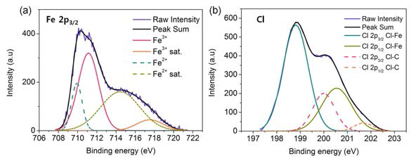 FeCl3 도핑된 고분자의 X선 광전자 분광 스펙트럼