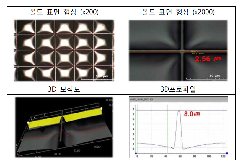 니켈 금속 몰드 표면 분석 (Hyrox microscopy)