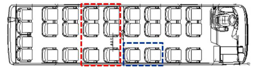 29인승 고속버스 휠체어 사용자석 배치 레이아웃 예시