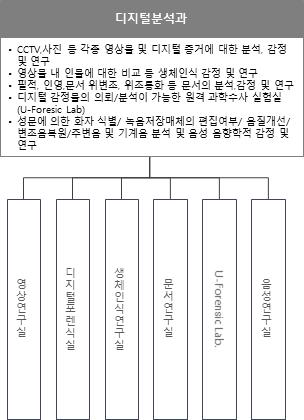 국립과학수사연구원 디지털분석과 구조도