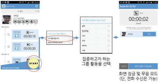 락앤롤 앱의 그룹 절제모드