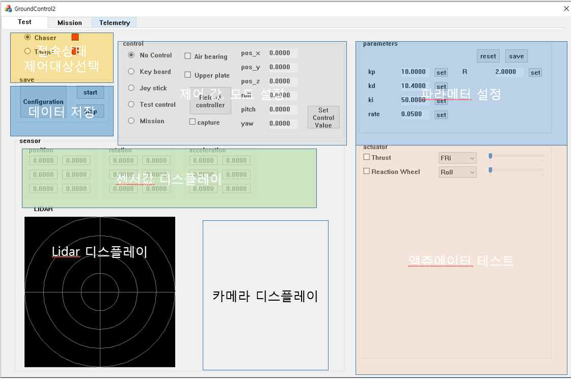 지상국 소프트웨어 UI