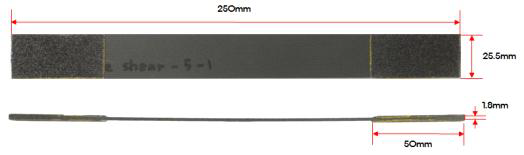 면내 전단 시편의 형상 및 치수