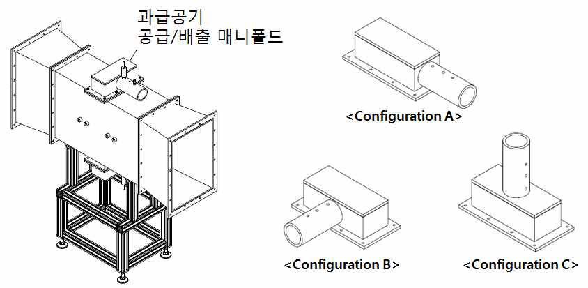 열교환기(인터쿨러) 과급공기 공급/배출 매니폴드 형상