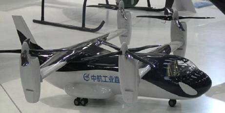 중국의 Blue Whale Quad Tilt Rotor 항공기 모형