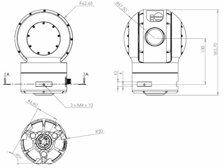 스웨덴 DST CONTROL 사의 OTUS-U135 EO/IR 짐벌 3 면도