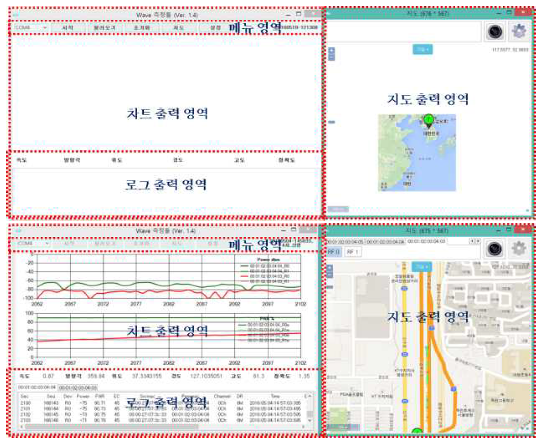 통신성능 분석 툴 실행 화면