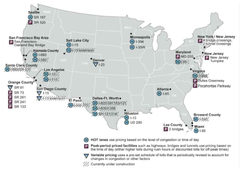미국의 혼잡통행료 징수 시설 운영 현황