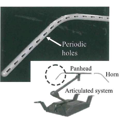 Low-noise pantograph horn