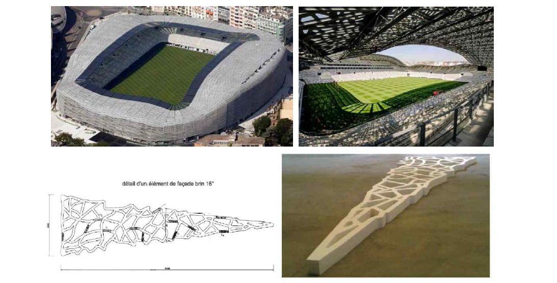 Jean Bouin Stadium(프랑스 파리, UHPC 적용, 2011) (www.ductal.com)