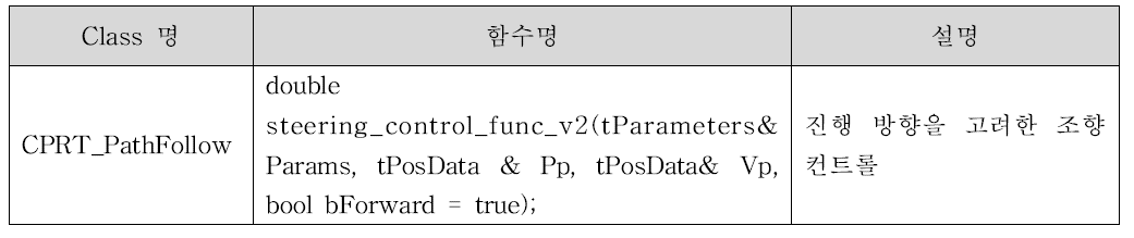 양방향 자동주행 Class