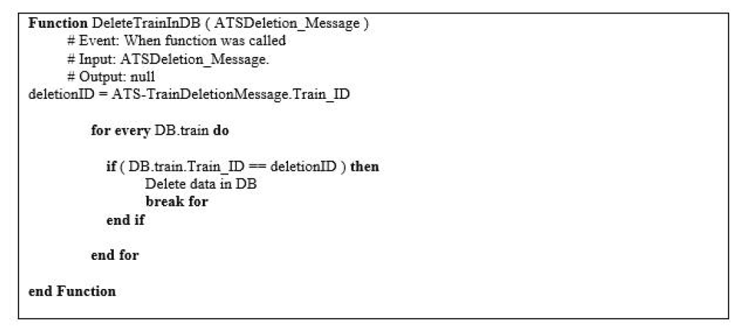 멀티캐스트 DeleteTrainInDB ( ATSDeletion_Message )