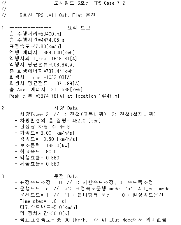 Case 7-2 TPS 결과 요약 및 입력 data