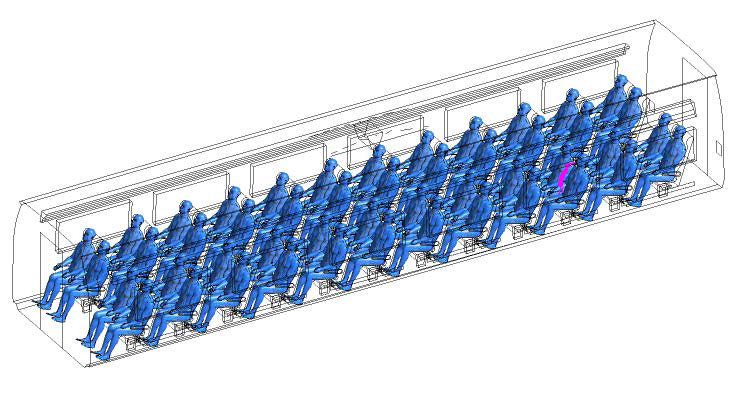 100 micron 입자의 궤적