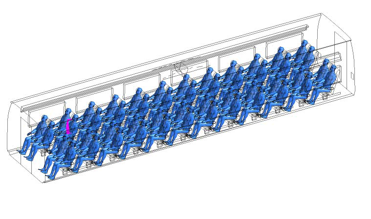 100 micron 입자의 궤적