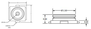 Generic 2x2 mm RF Receptacle Connector Diagram