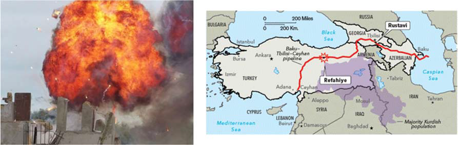 2008년 터키 석유 파이프 라인 폭발 사고 및 위치
