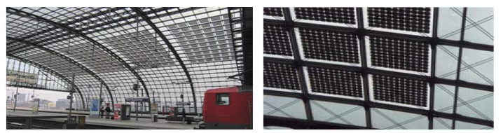 독일 베를린 Hauptbahnhof 철도 역사 태양광 발전 : 189kW