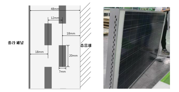 흡음형 태양광 방음벽 내부 열배출을 위한 모듈 외곽 홀 구조 설계